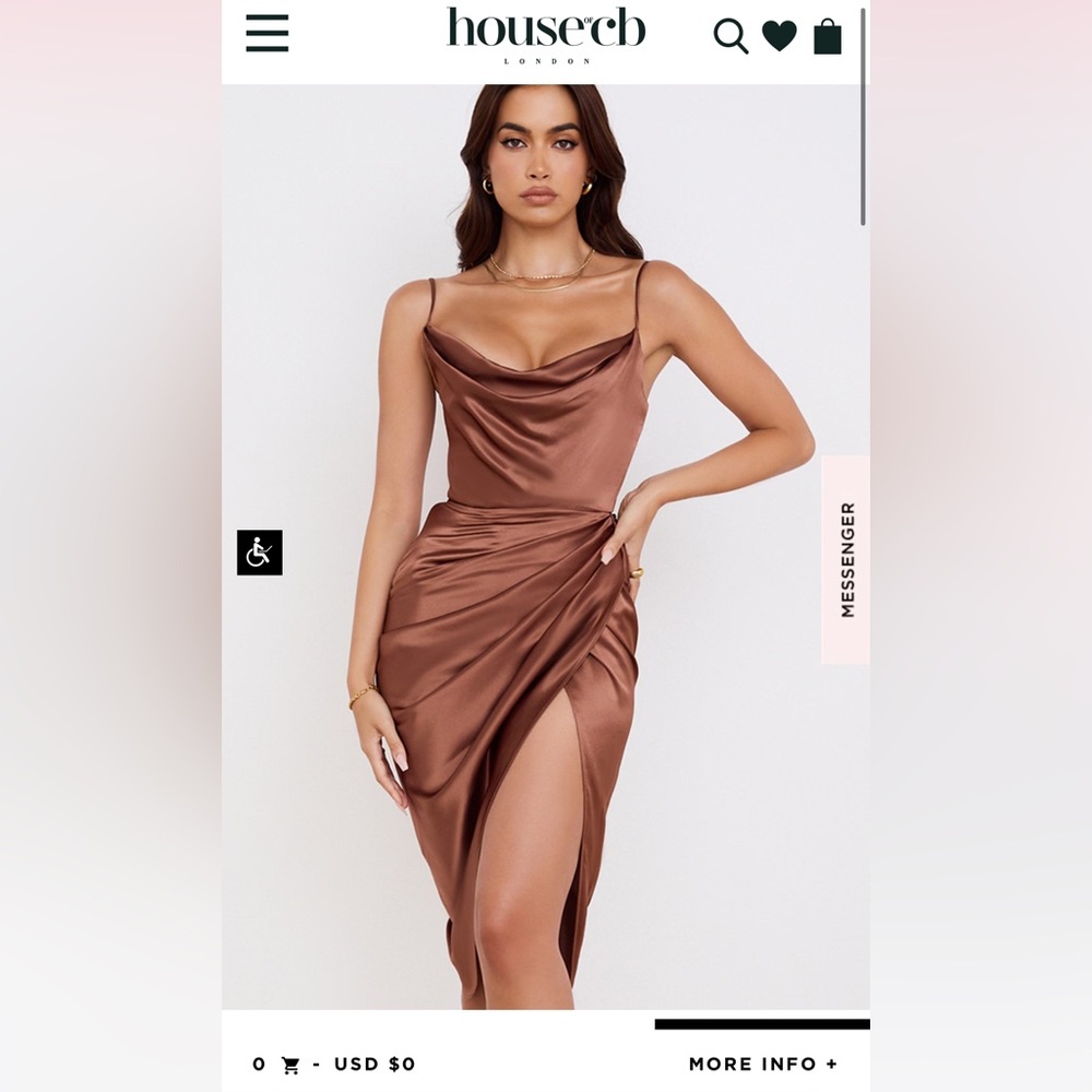 Reva Toffee Satin Balcony Corset Dress